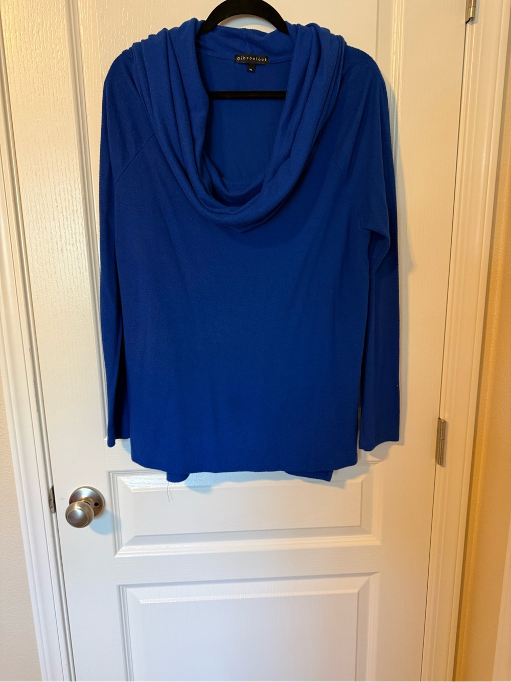 Blue Cowl Neck Tunic Top